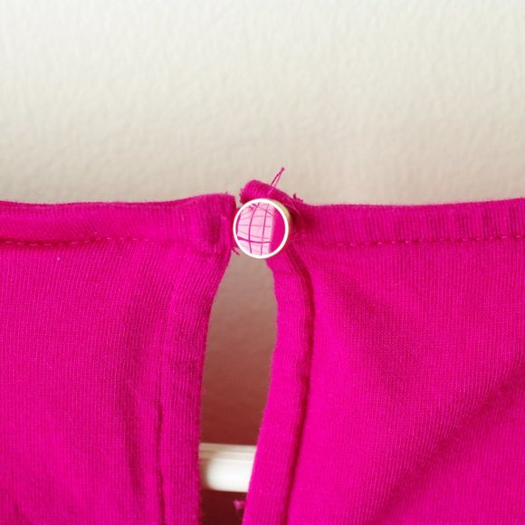 Lands' End Hot Pink Jersey Knit/Poly Combo T-Shirt - Picture 5 of 7